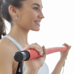 Training Bar with Resistance Bands and Exercise Guide