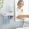 UV Toothbrush Sterilizer with Toothpaste Holder and Dispenser