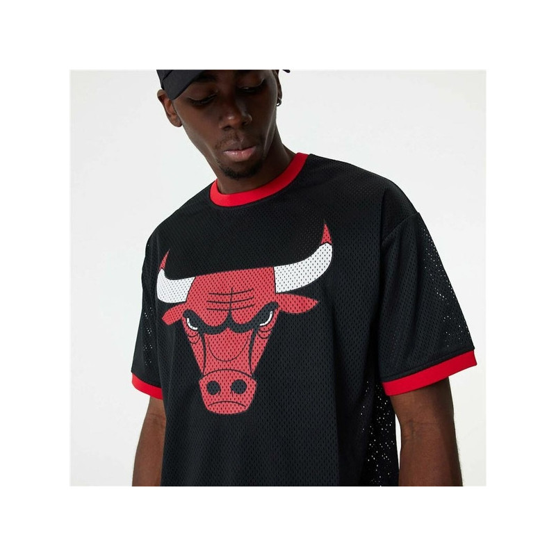 BASKETBALL-T-SHIRT NEW ERA NBA MESH CHICAGO BULLS SCHWARZ